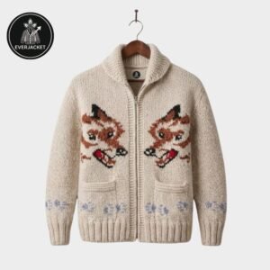 Everjacket Men's Wool Blend Zip-Up Cardigan Sweater - Apricot